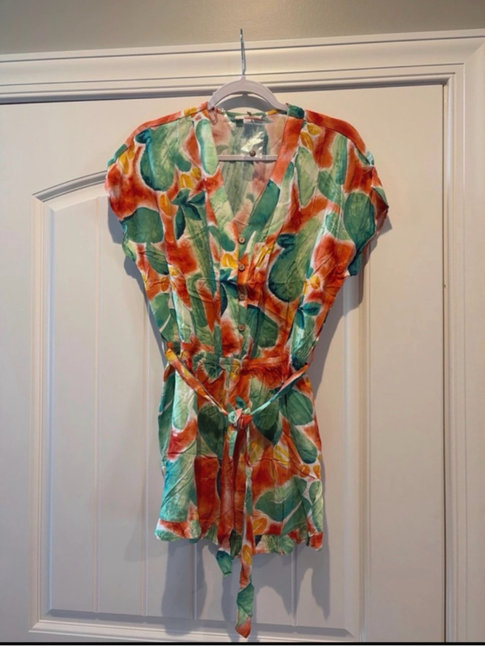 easel tie waste romper